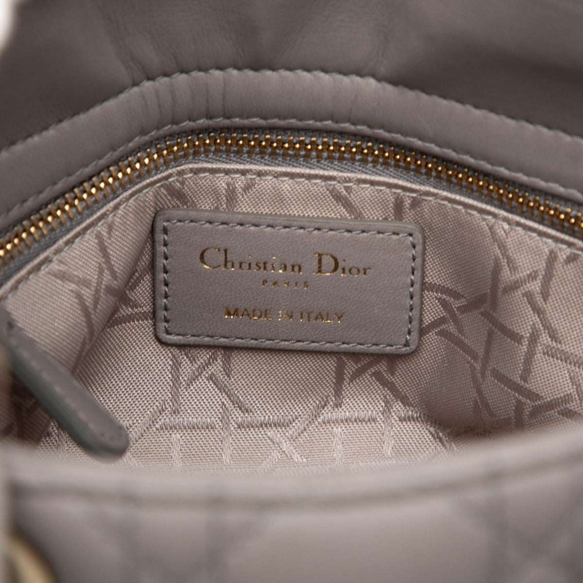 Christian Dior Gray Leather Handbag Shoulder Bag (Pre-Owned)