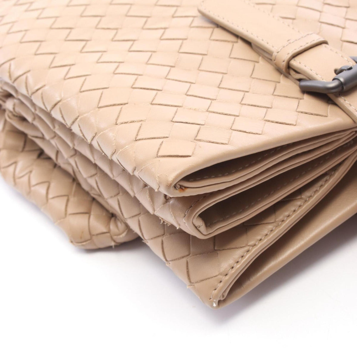 Bottega Veneta Intrecciato Beige Leather Handbag (Pre-Owned)