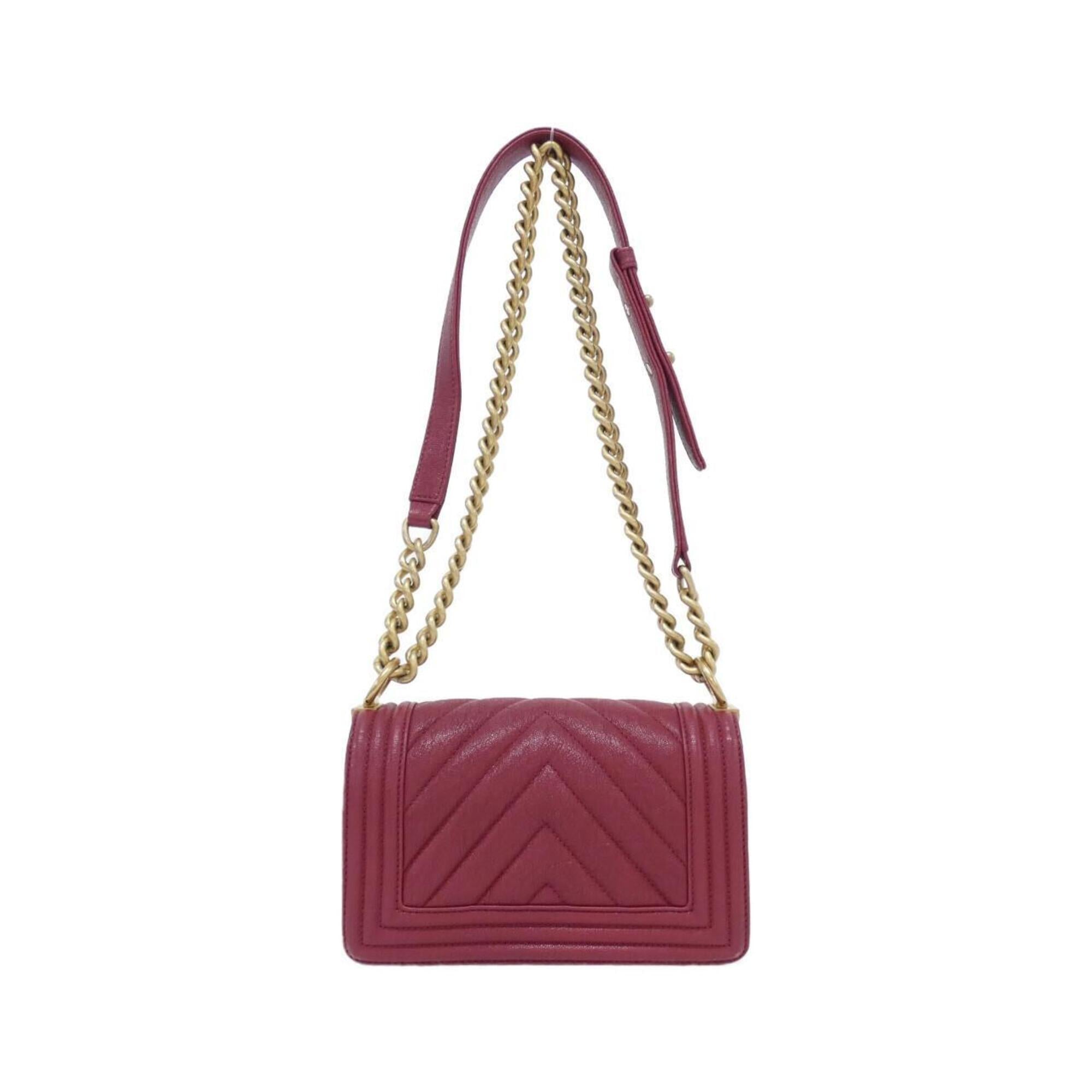 Chanel Bordeaux Grained Calfskin Shoulder Bag (Pre-Owned)