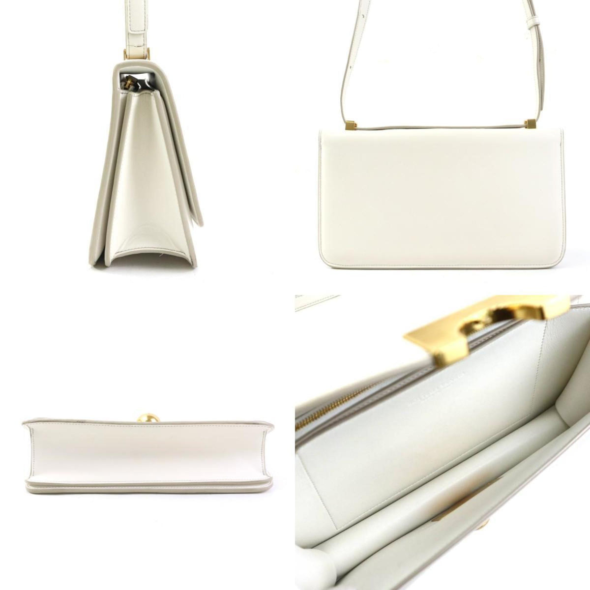 Bottega Veneta White Leather Shoulder Bag (Pre-Owned)