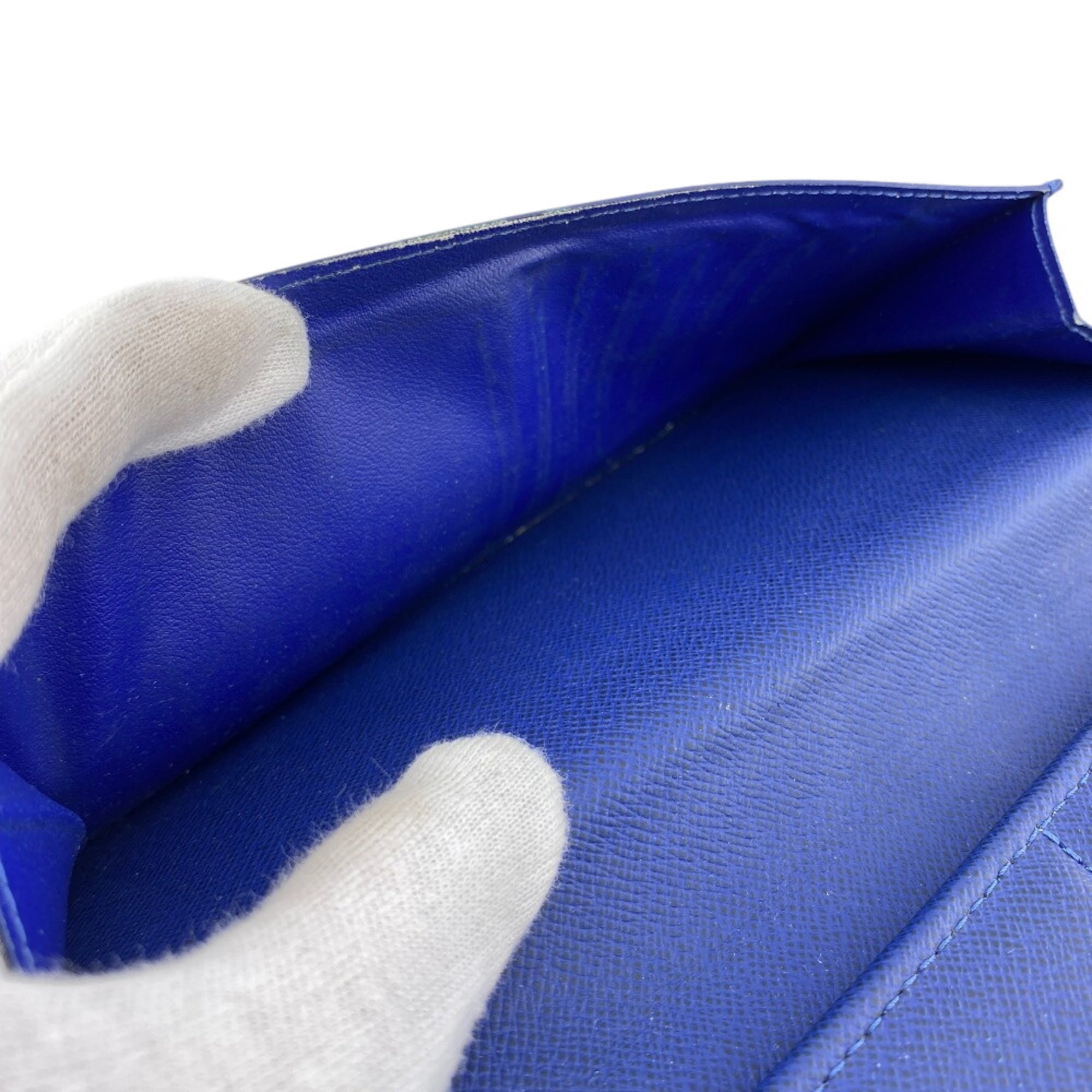 Louis Vuitton Blue Leather Long Wallet (Bi-Fold) (Pre-Owned)