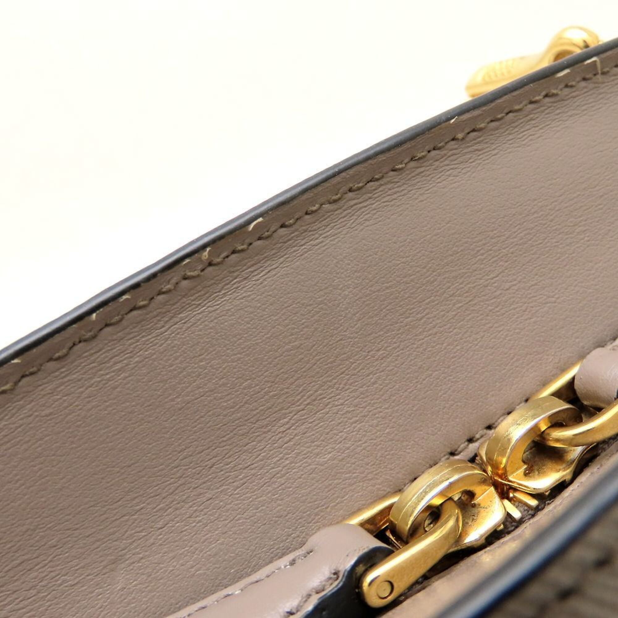 Prada Grayish Saffiano Triangle Leather Shoulder Bag (Pre-Owned)