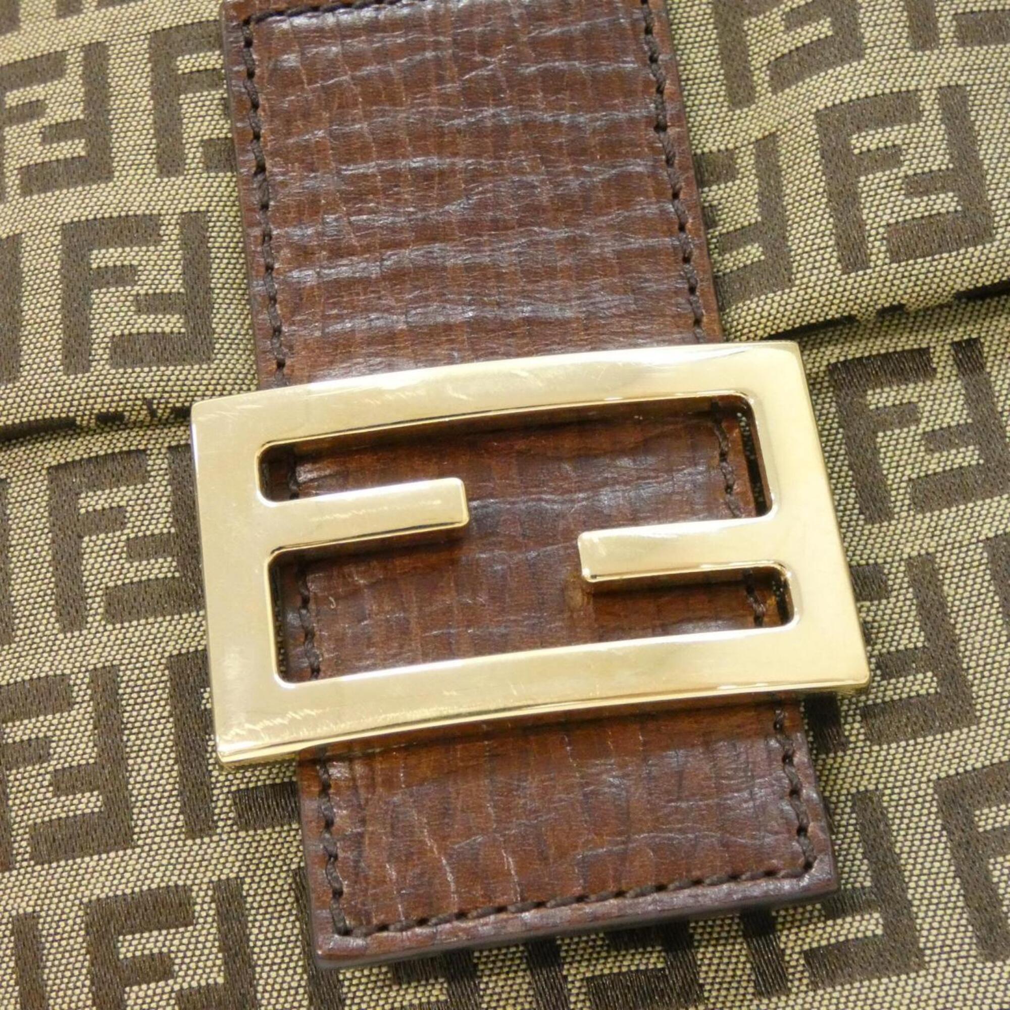 Fendi Beige Canvas Shoulder Bag (Pre-Owned)