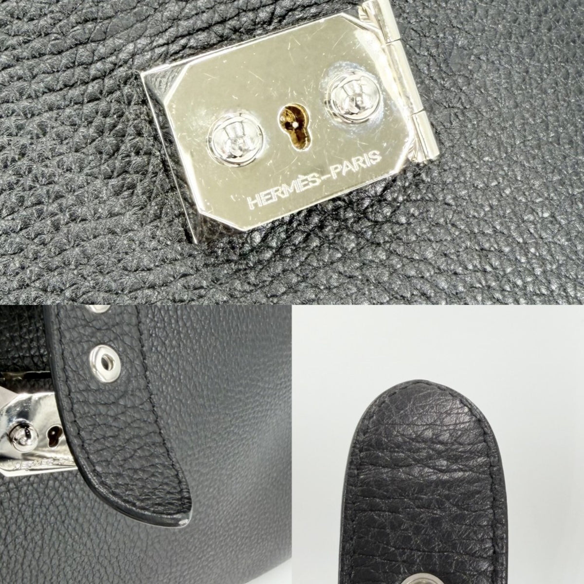 Hermes Black Leather Briefcase Handbag (Pre-Owned)