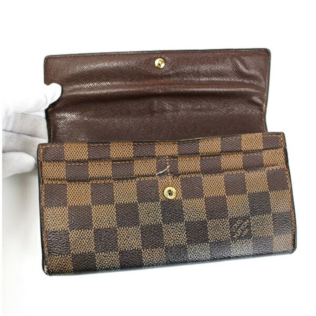 Louis Vuitton Brown Damier Canvas Long Wallet (Bi-Fold) (Pre-Owned)