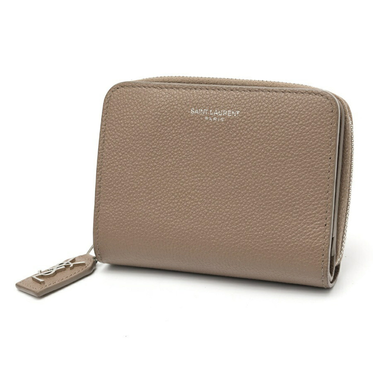 Saint Laurent Grayish Leather Wallet (Bi-Fold) (Pre-Owned)
