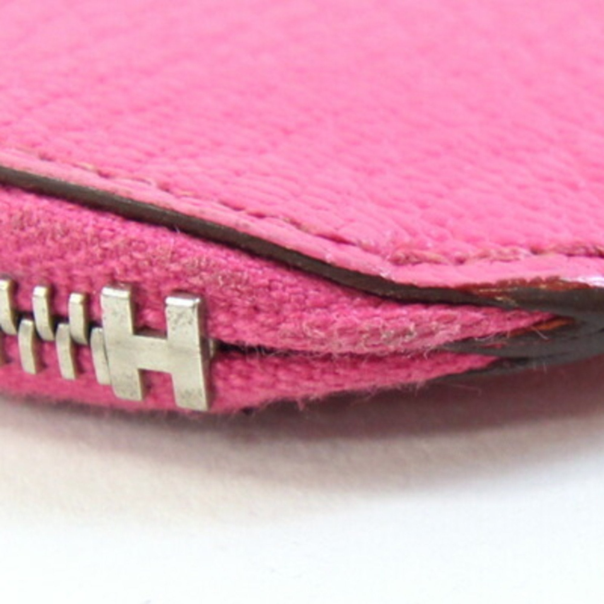 Hermes Pink Rose Tyrien Chevre Leather Coin Purse/Coin Case (Pre-Owned)