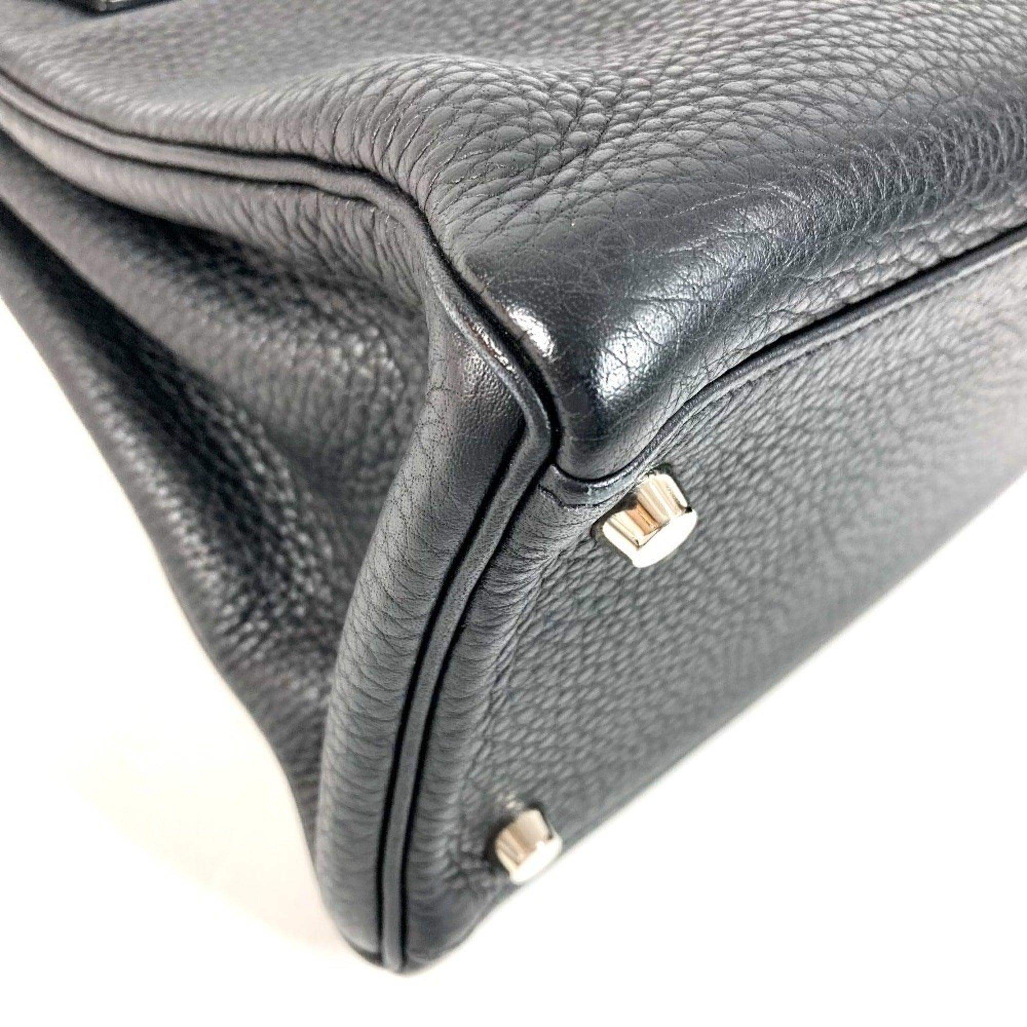 Hermes Black Taurillon Clemence Leather Handbag Shoulder Bag (Pre-Owned)
