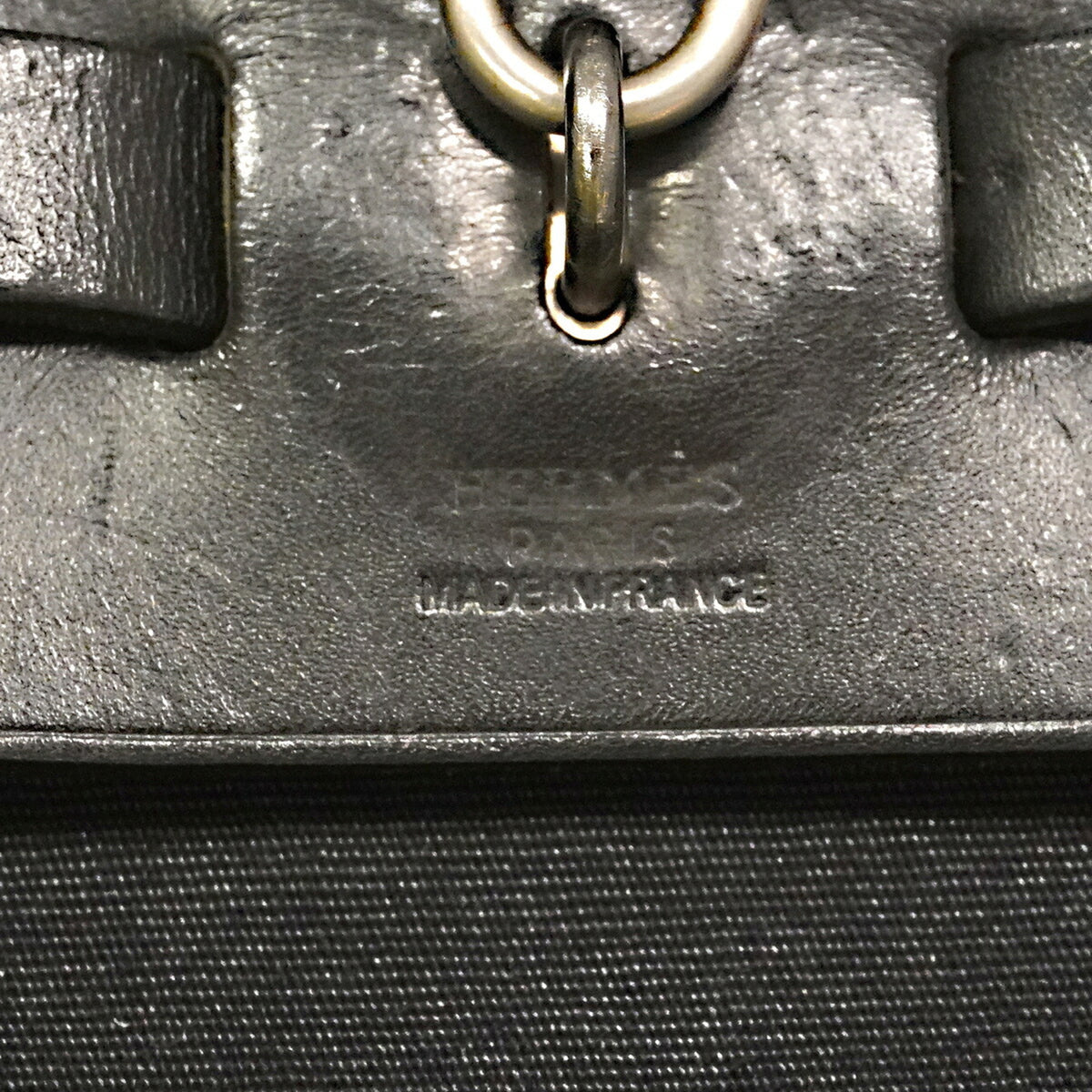 Hermes Black Toile Officier Handbag (Pre-Owned)