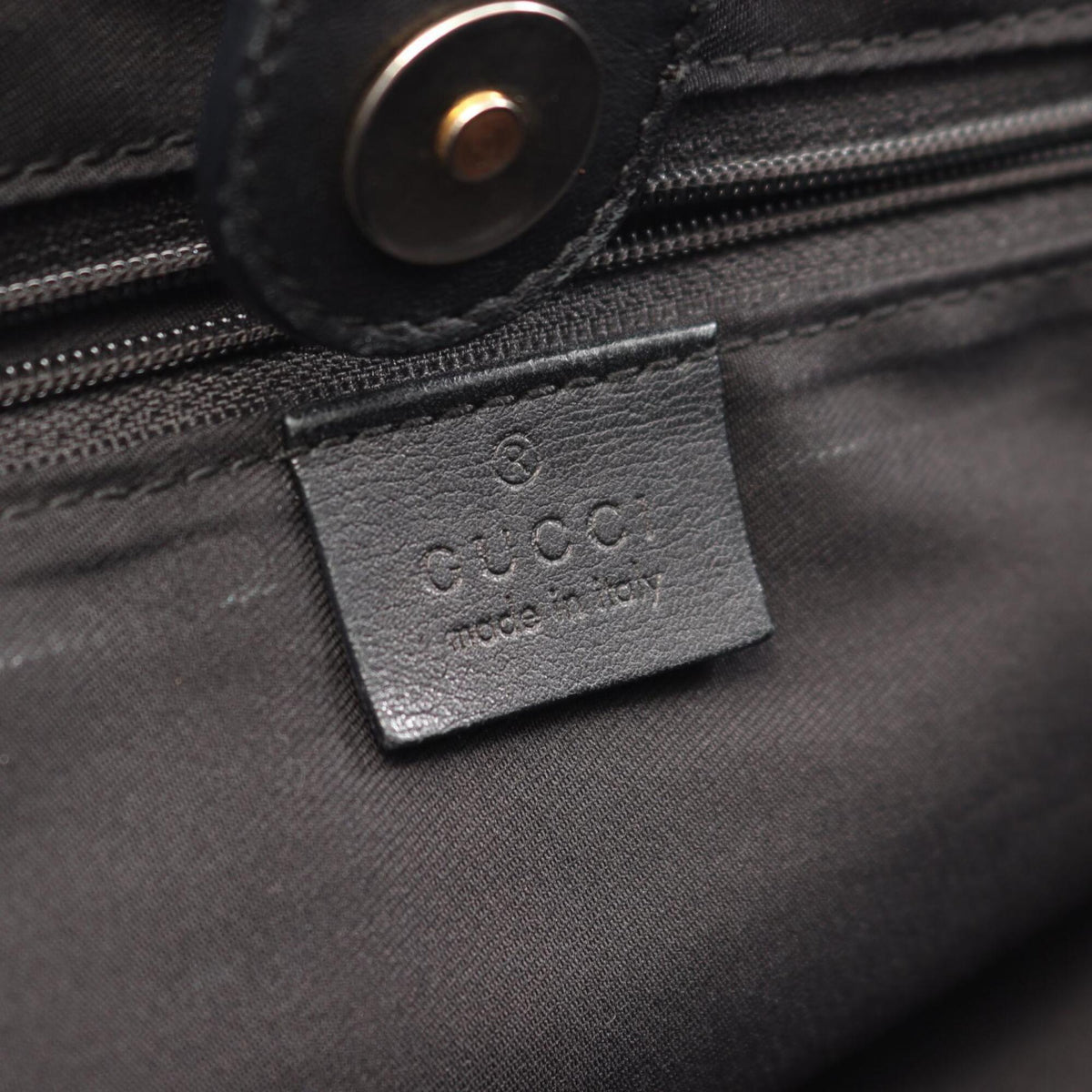 Gucci Black Canvas Leather Handbag Tote Bag (Pre-Owned)
