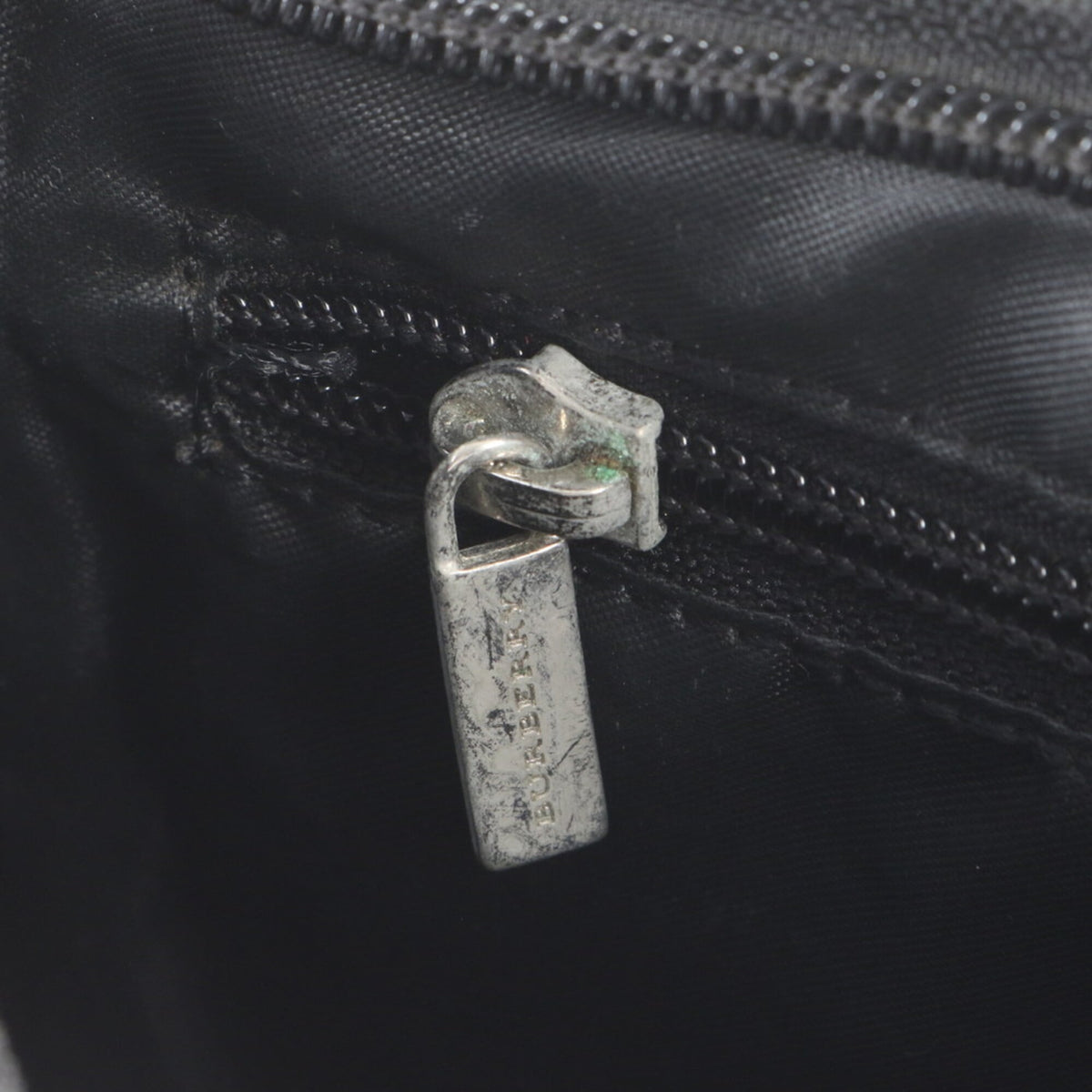 Burberry Black Leather Canvas Messenger Bag Shoulder Bag (Pre-Owned)
