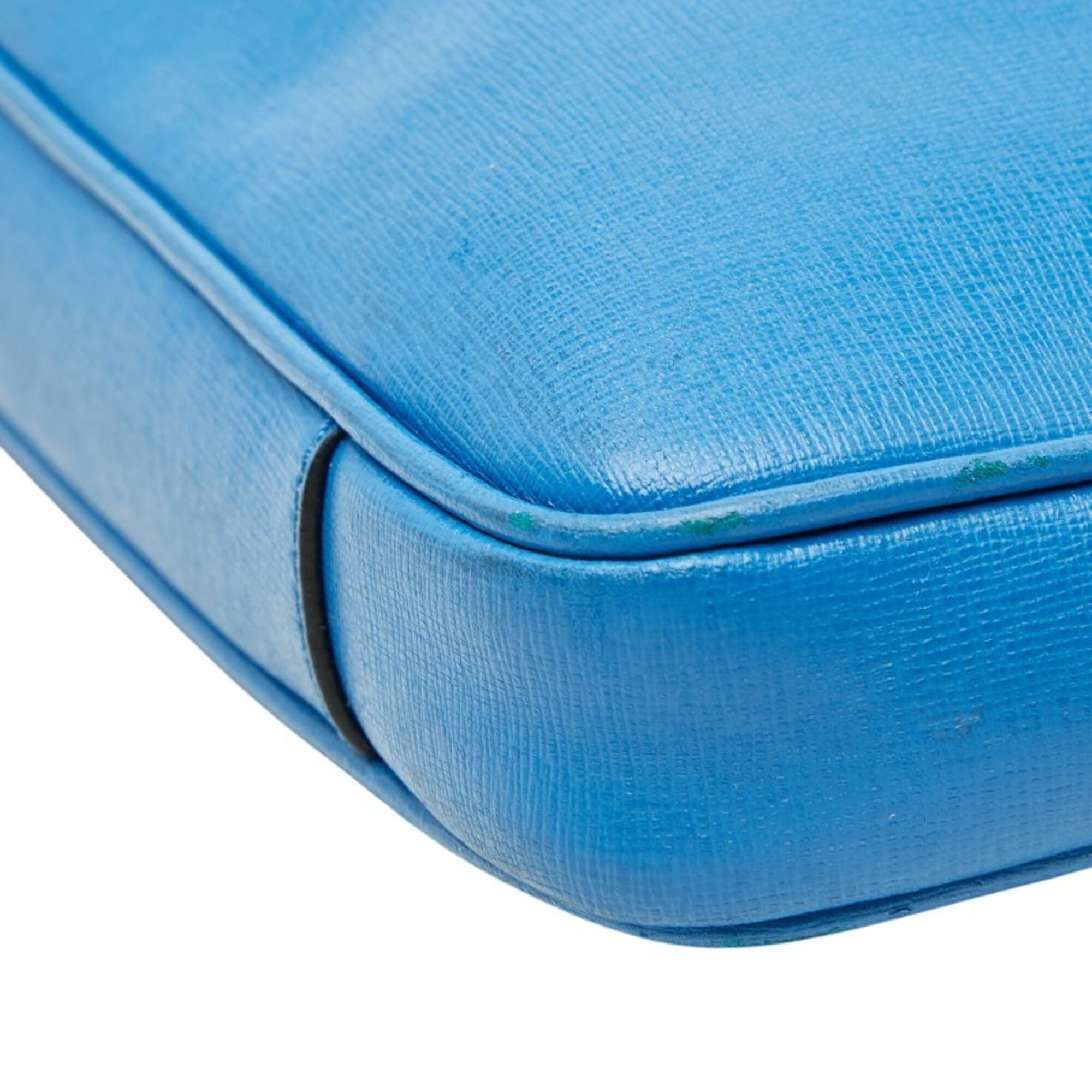 Fendi Light Blue Leather Briefcase (Pre-Owned)