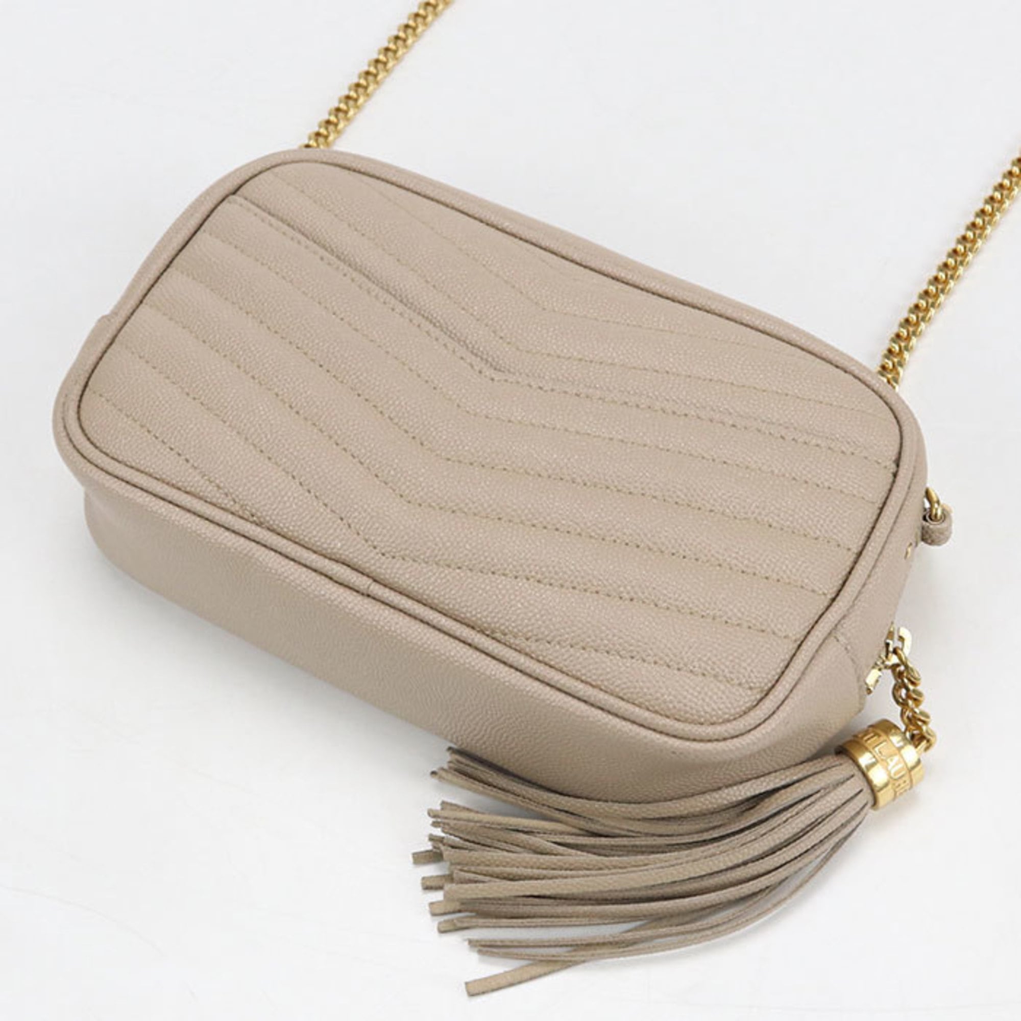 Saint Laurent Beige Leather Shoulder Bag (Pre-Owned)
