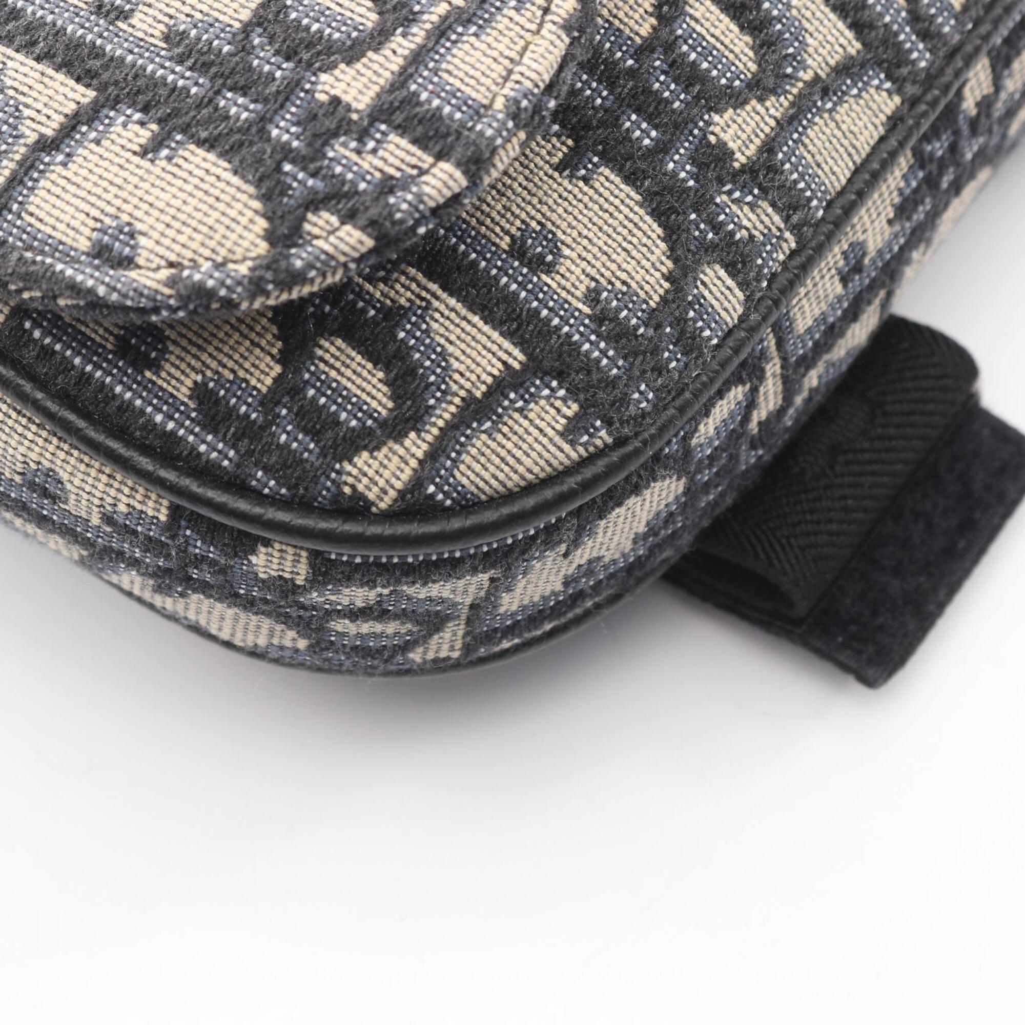 Christian Dior Beige Navy Canvas Clutch Bag Handbag Pouch (Pre-Owned)