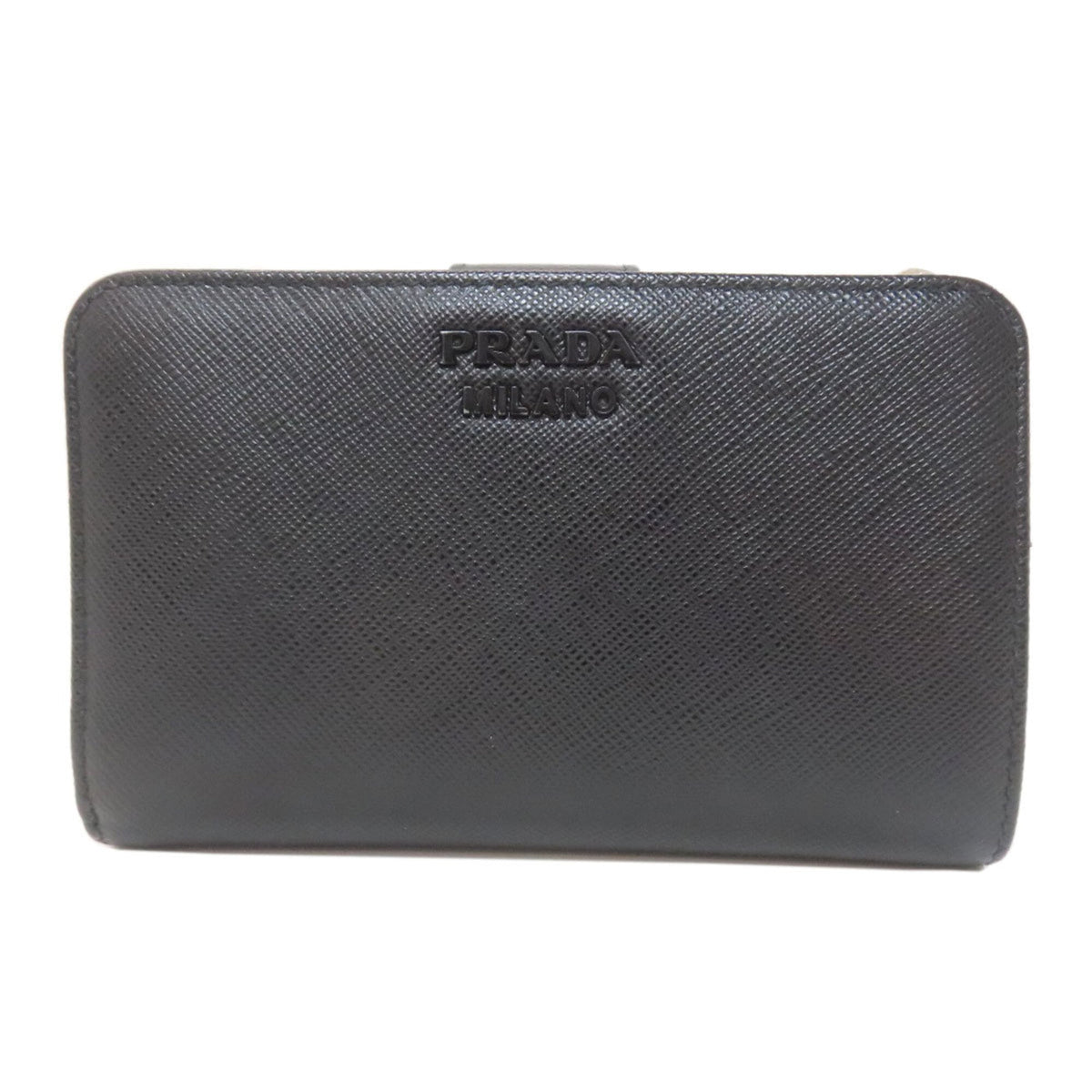 Prada Saffiano Black Leather Wallet (Bi-Fold) (Pre-Owned)