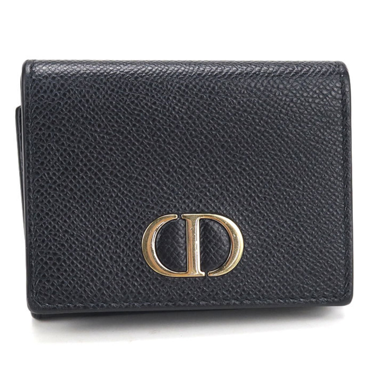 Christian Dior Black Leather Wallet (Tri-Fold) (Pre-Owned)