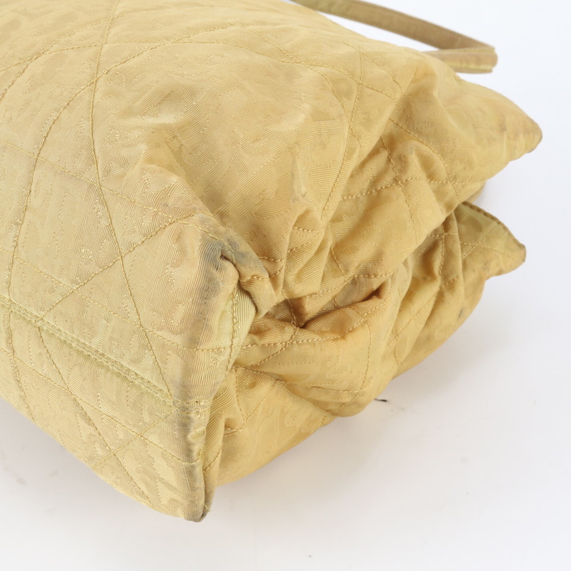 Christian Dior Cream Yellow Shoulder Bag Tote Bag (Pre-Owned)