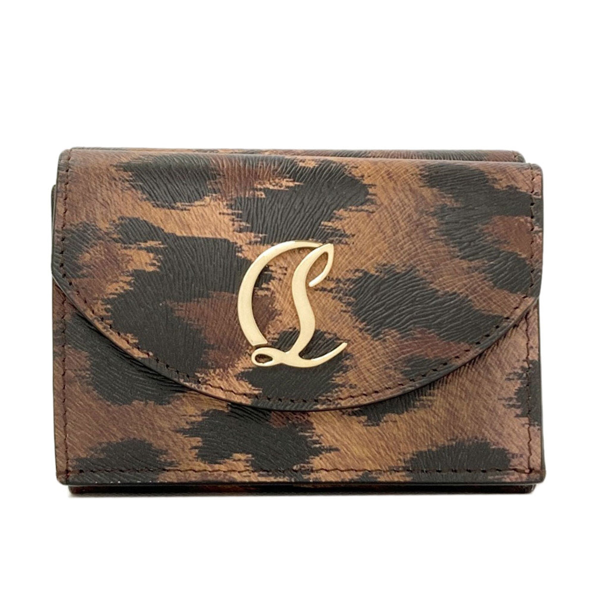 Christian Louboutin Brown Leather Wallet (Tri-Fold) (Pre-Owned)