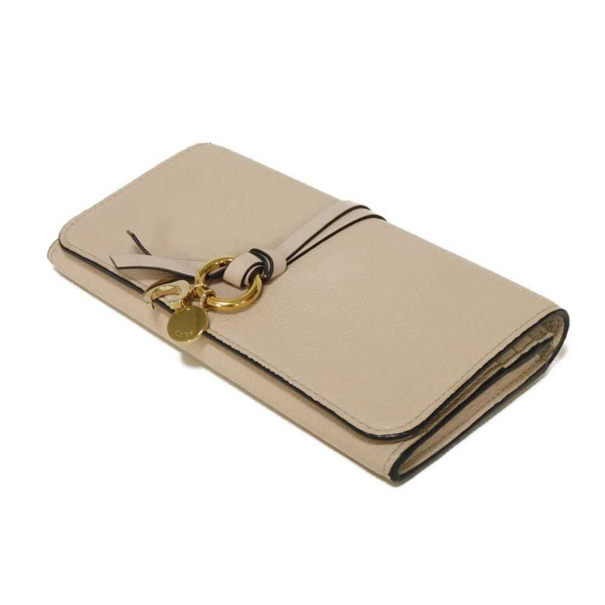 Chloé Gray Leather Long Wallet (Bi-Fold) (Pre-Owned)