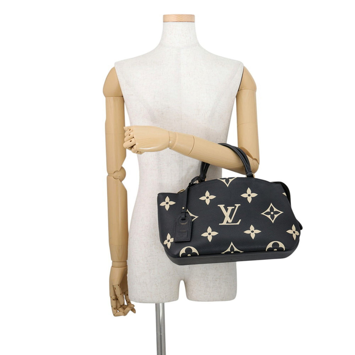 Louis Vuitton Beige Bicolor Black Monogram Noir Monogram Empreinte Handbag (Pre-Owned)