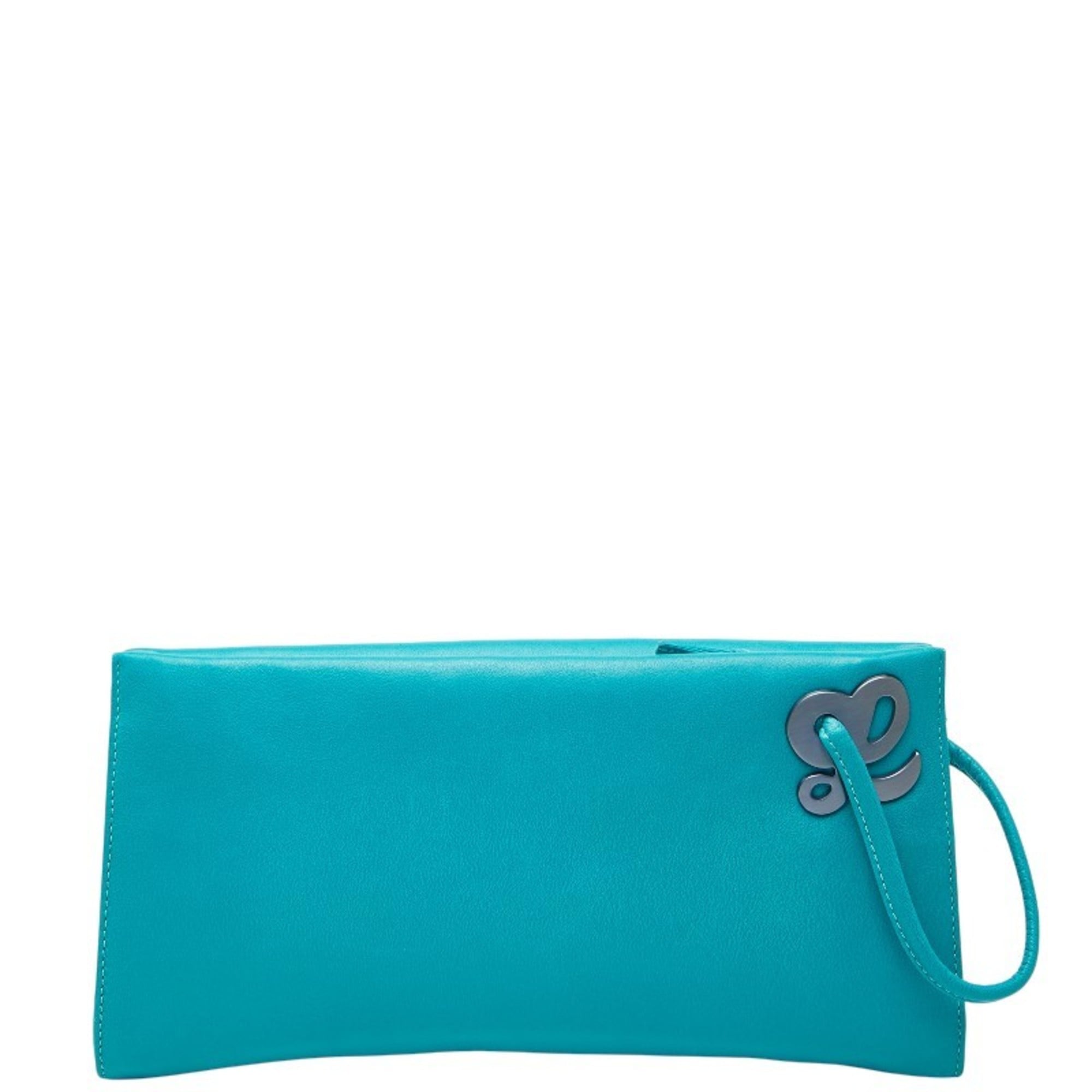 Loewe Blue Green Leather Clutch Bag (Pre-Owned)
