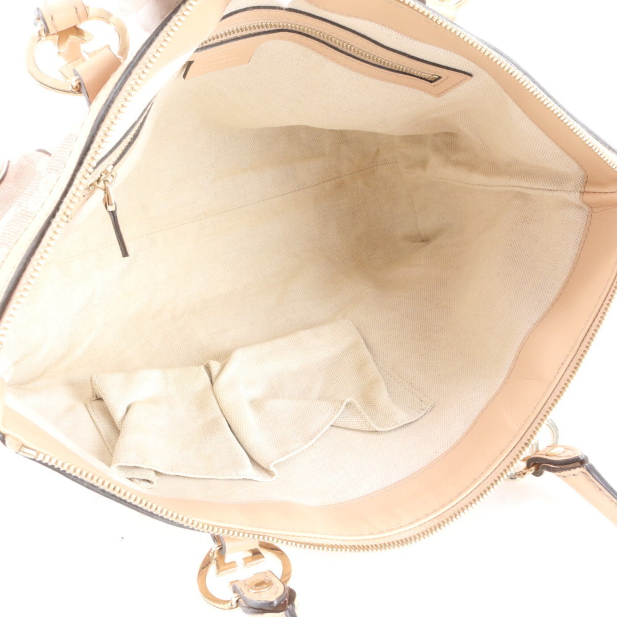 Gucci Beige Pink Gg Canvas Handbag Tote Bag (Pre-Owned)
