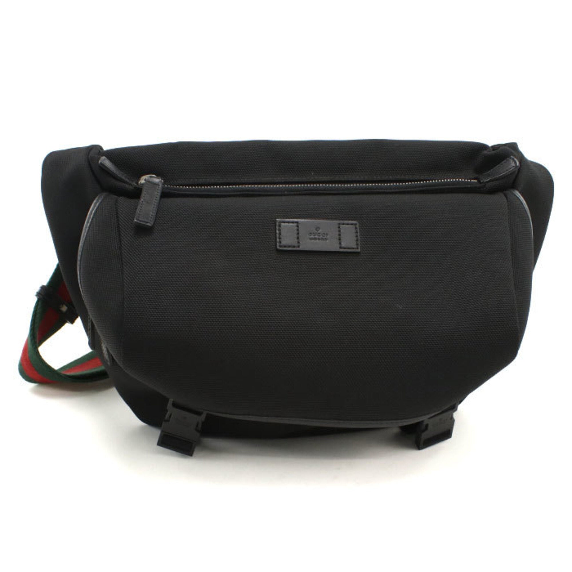 Gucci Black Canvas Shoulder Bag Sling Bag (Pre-Owned)