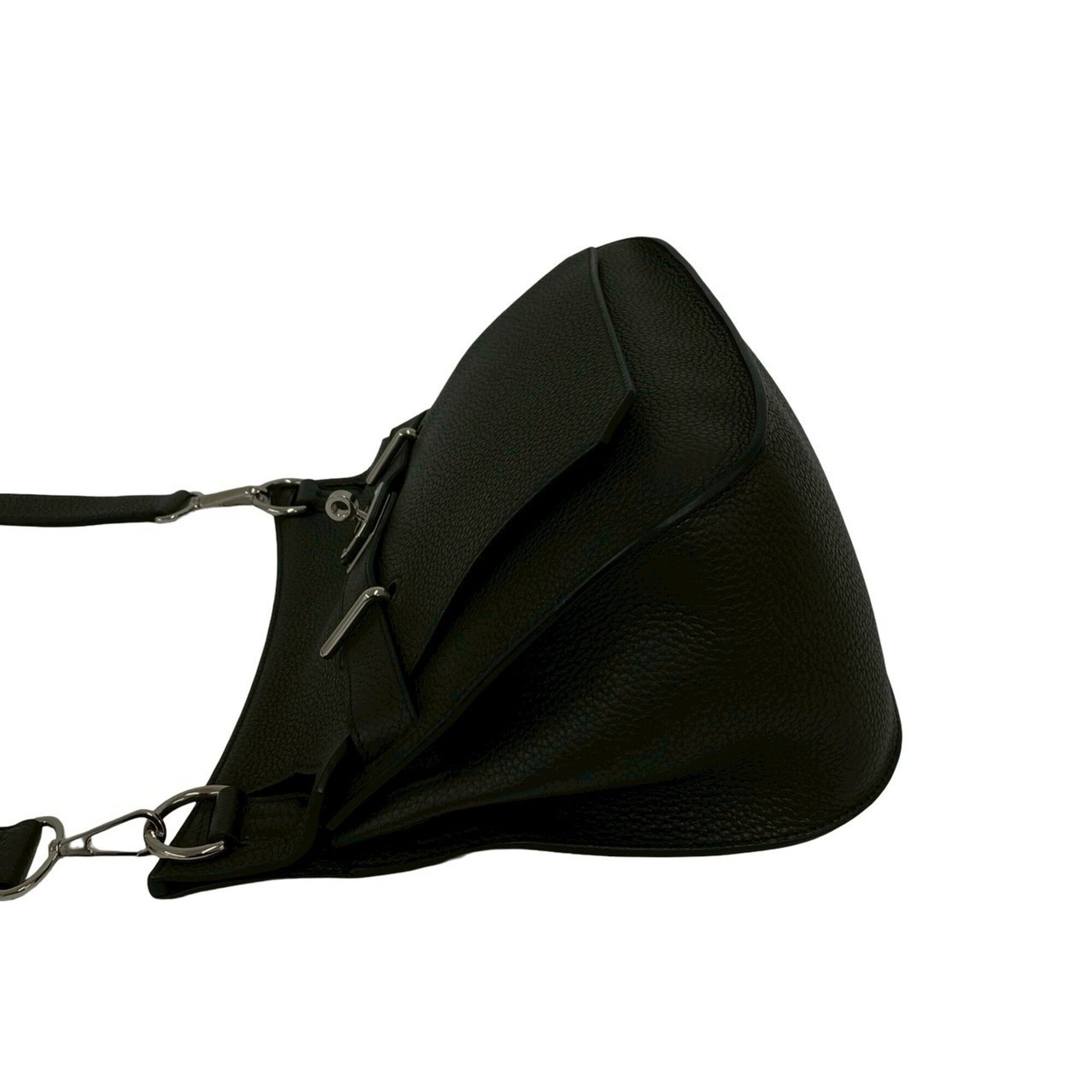 Hermes Black Taurillon Clemence Leather Shoulder Bag (Pre-Owned)