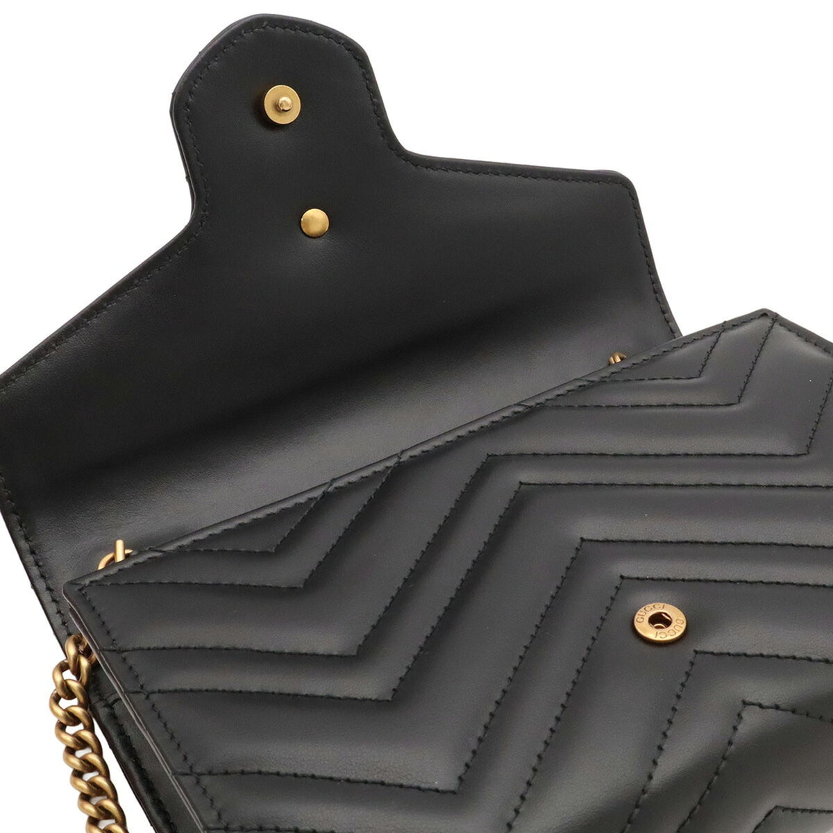 Gucci Black Quilting Leather Clutch Bag Shoulder Bag (Pre-Owned)