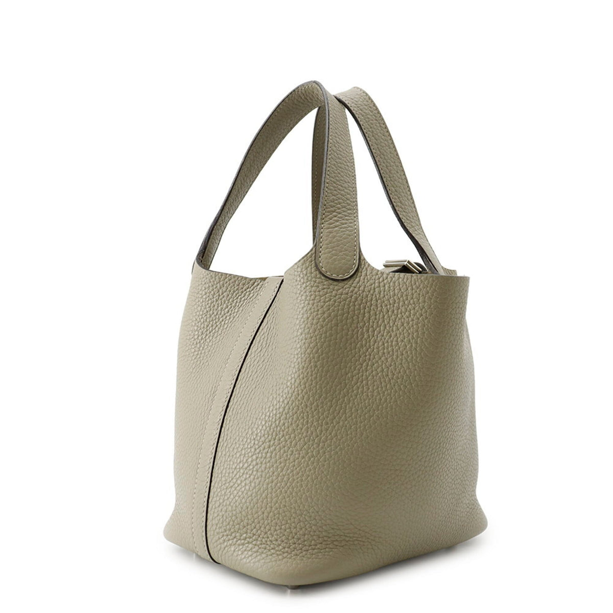 Hermes Picotin Silver Taurillon Clemence Leather Handbag Tote Bag (Pre-Owned)