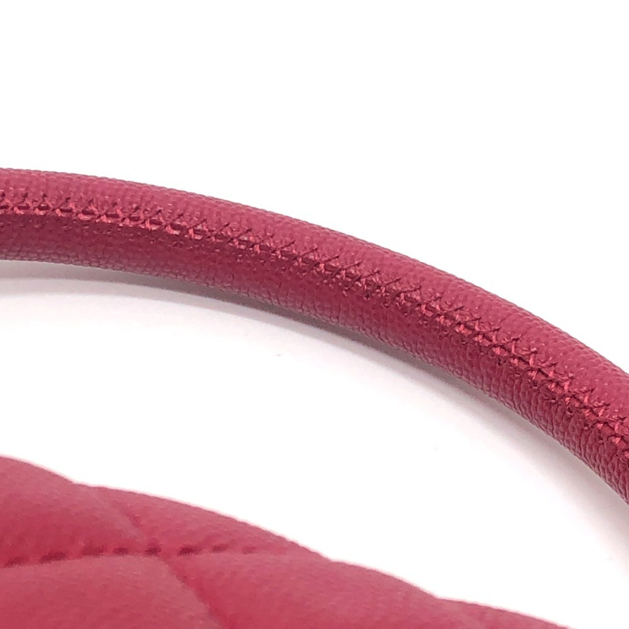 Chanel Matelasse Red Color Grained Calfskin Handbag Shoulder Bag (Pre-Owned)