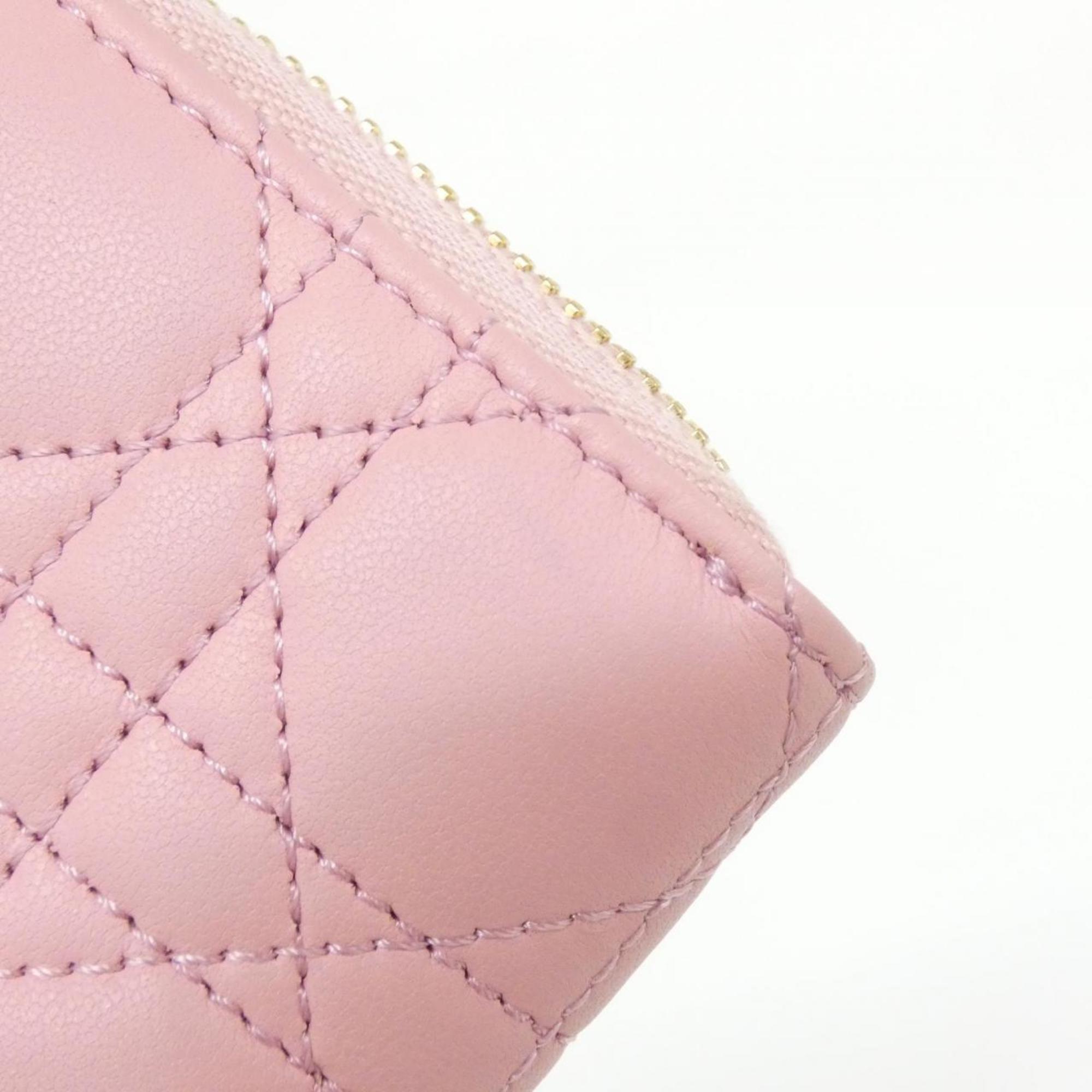 Christian Dior Lady Dior Pink Leather Coin Purse/Coin Case (Pre-Owned)