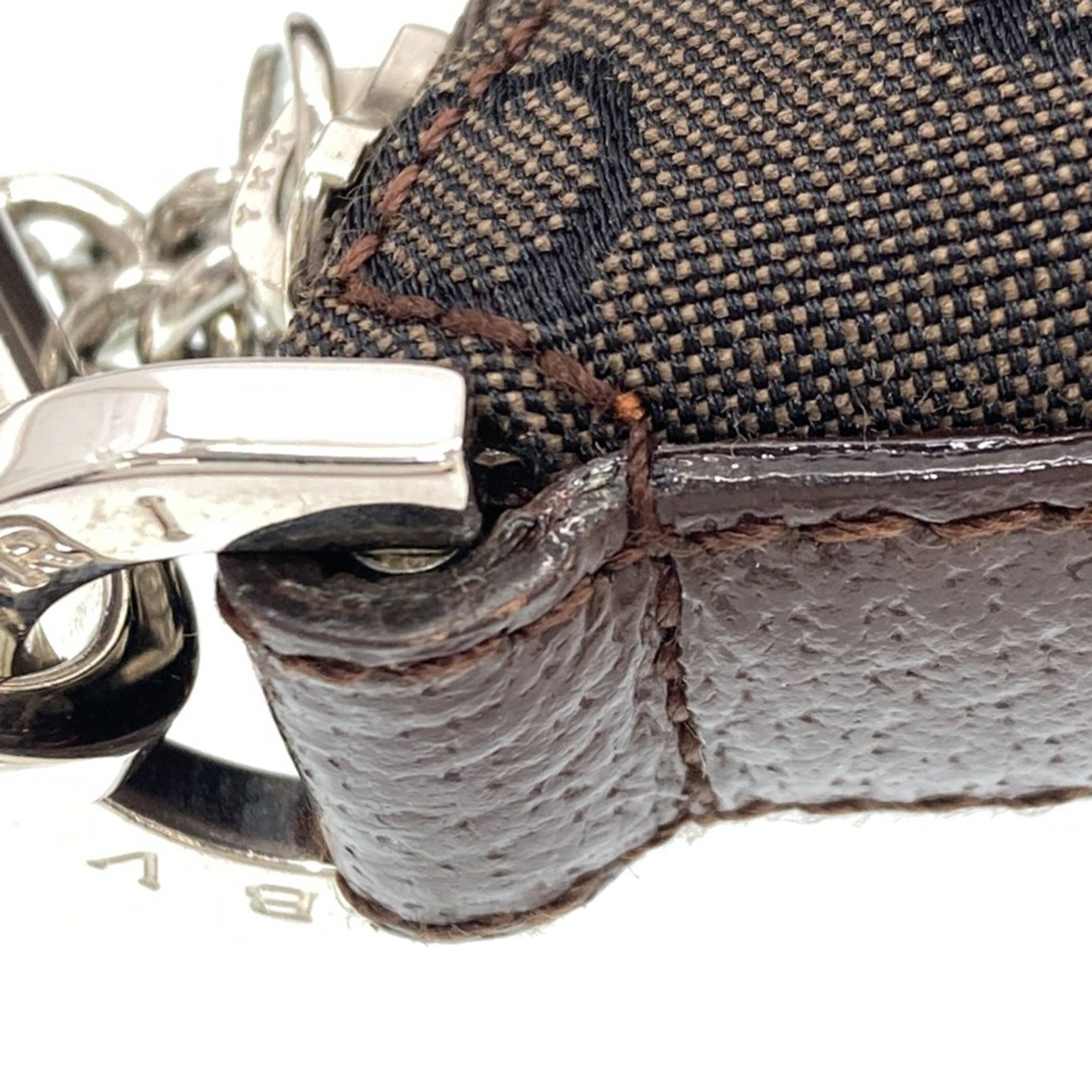 Bvlgari Logomania Brown Canvas Shoulder Bag (Pre-Owned)