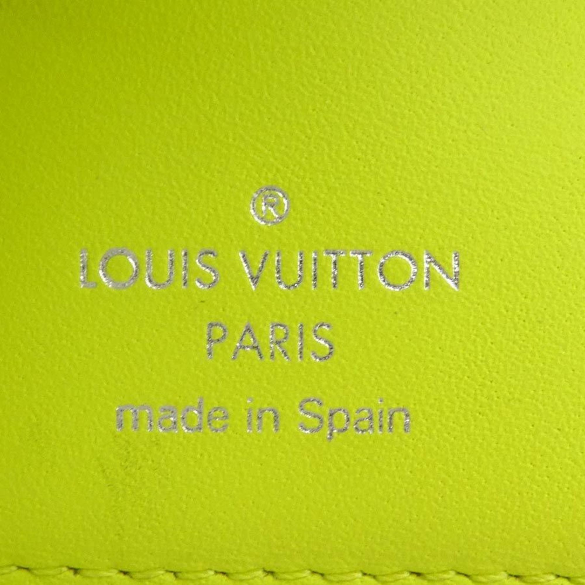 Louis Vuitton Green Yellow Pvc Leather Wallet (Tri-Fold) (Pre-Owned)