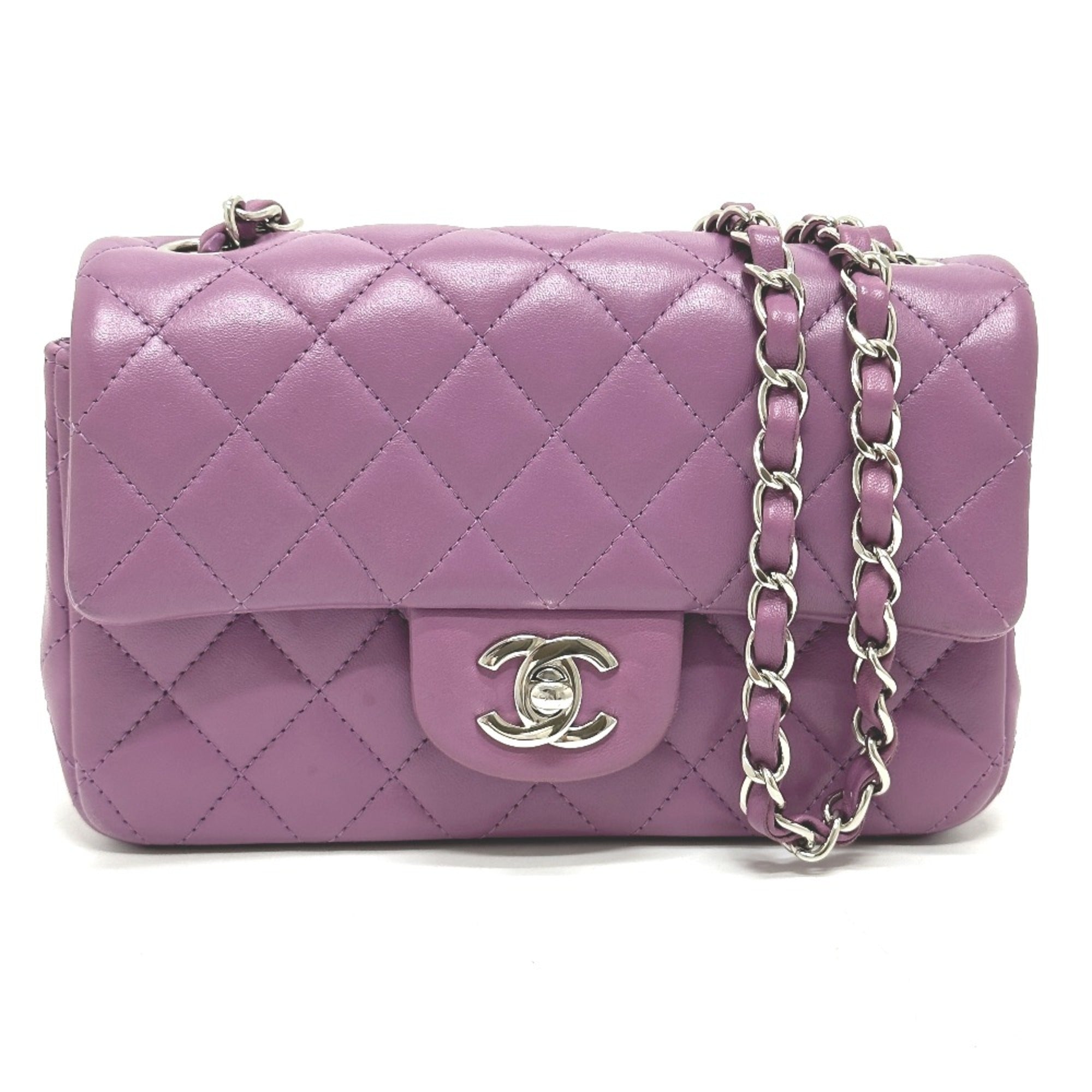 Chanel Purple Leather Shoulder Bag (Pre-Owned)