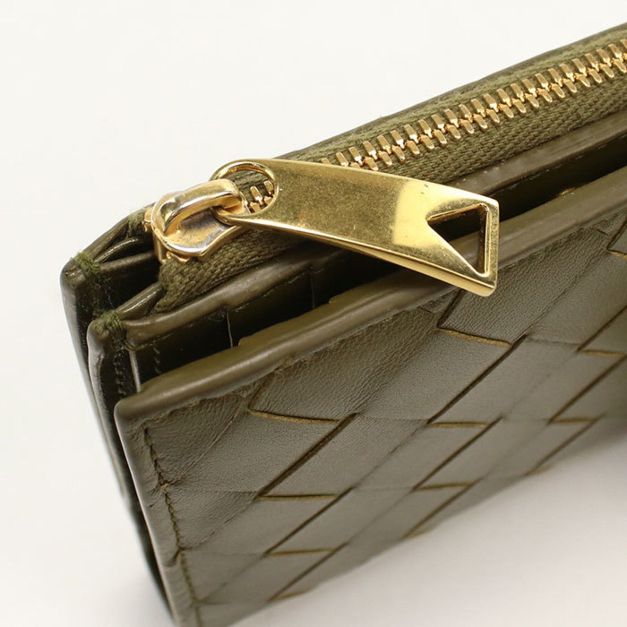 Bottega Veneta Khaki Leather Wallet (Bi-Fold) (Pre-Owned)