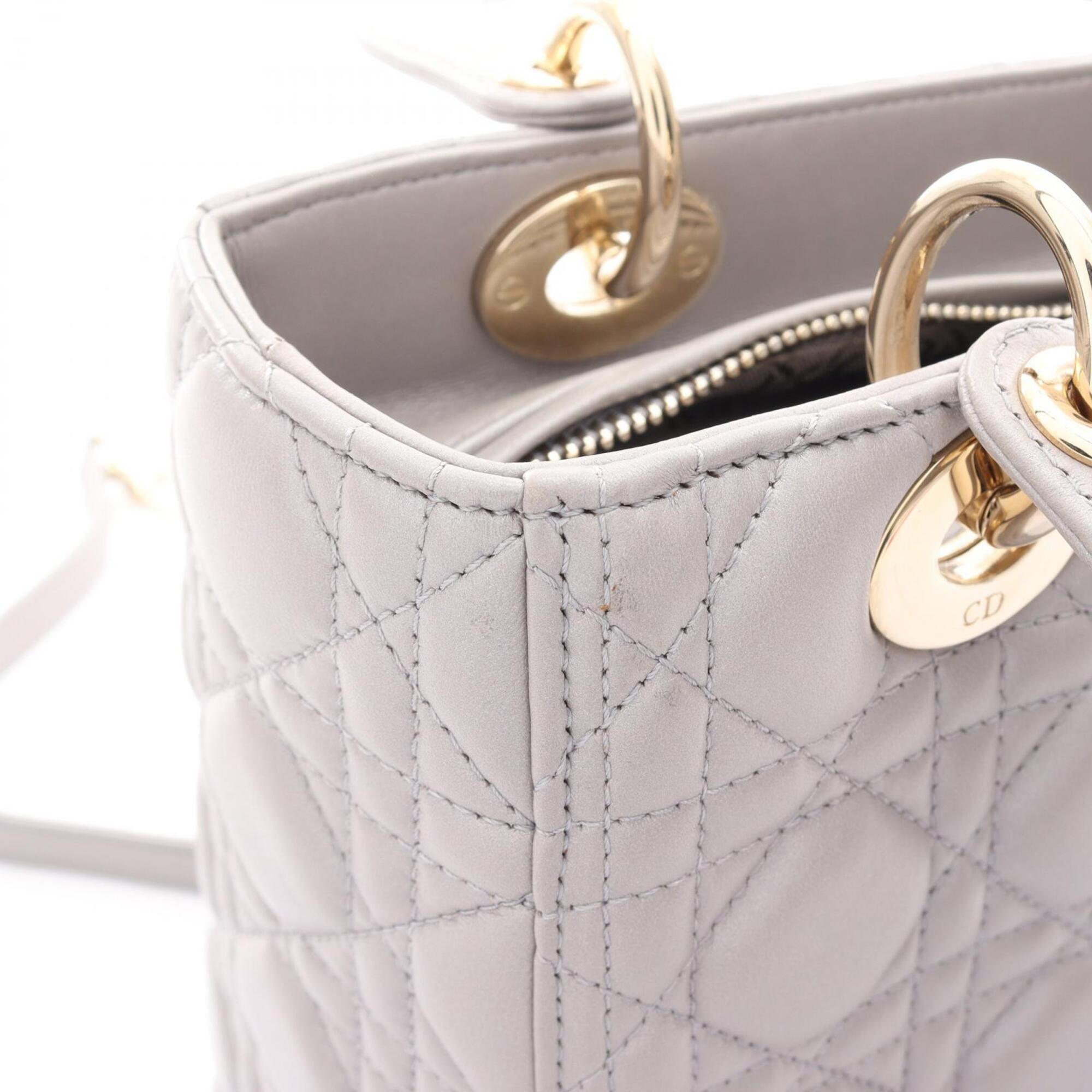 Christian Dior Gray Leather Handbag (Pre-Owned)