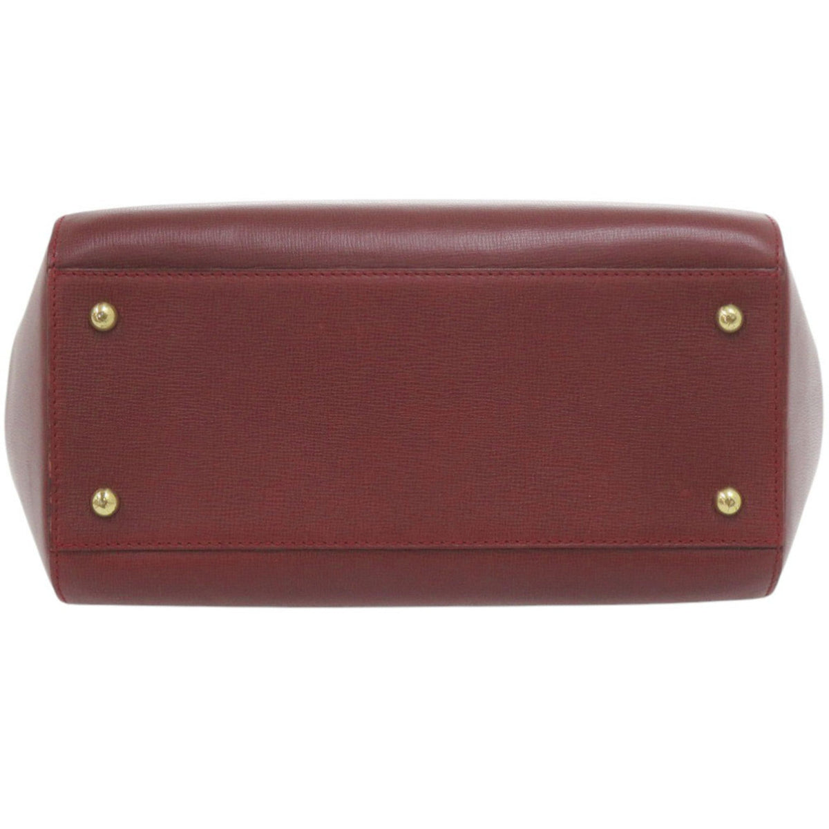 Cartier Bordeaux Red Color Leather Boston Bag Handbag (Pre-Owned)