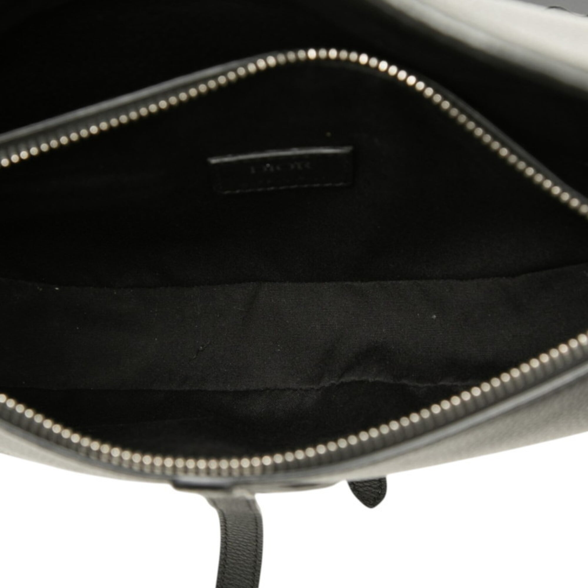 Christian Dior Black Leather Saddle Bag Shoulder Bag (Pre-Owned)