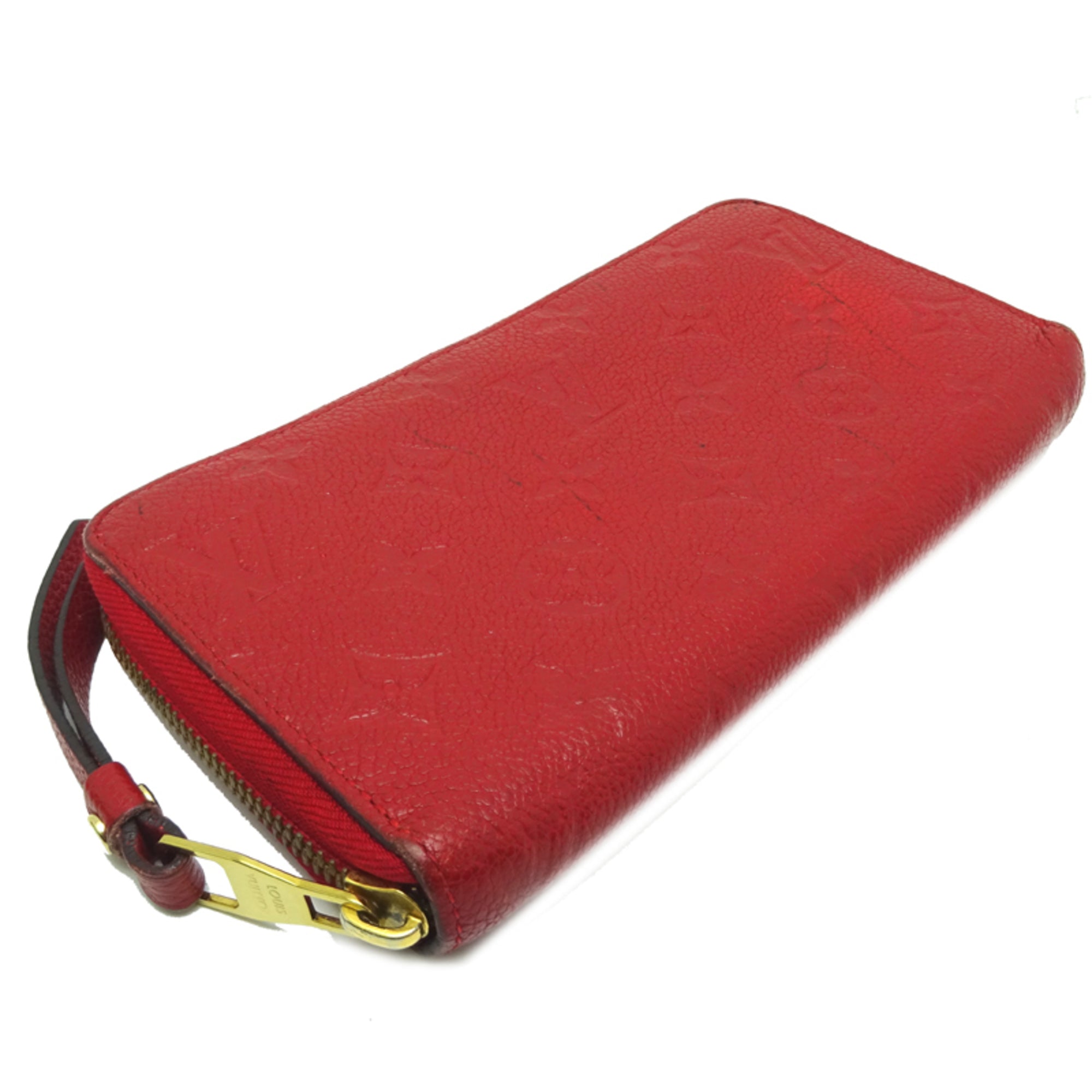 Louis Vuitton Cerise Red Color Monogram Empreinte Long Wallet (Bi-Fold) (Pre-Owned)