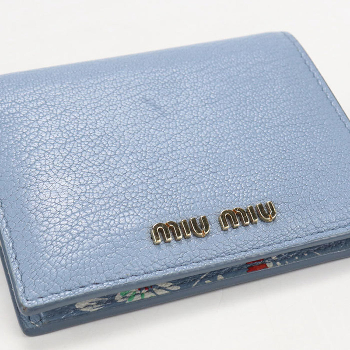 Miu Miu Blue Leather Wallet (Bi-Fold) (Pre-Owned)