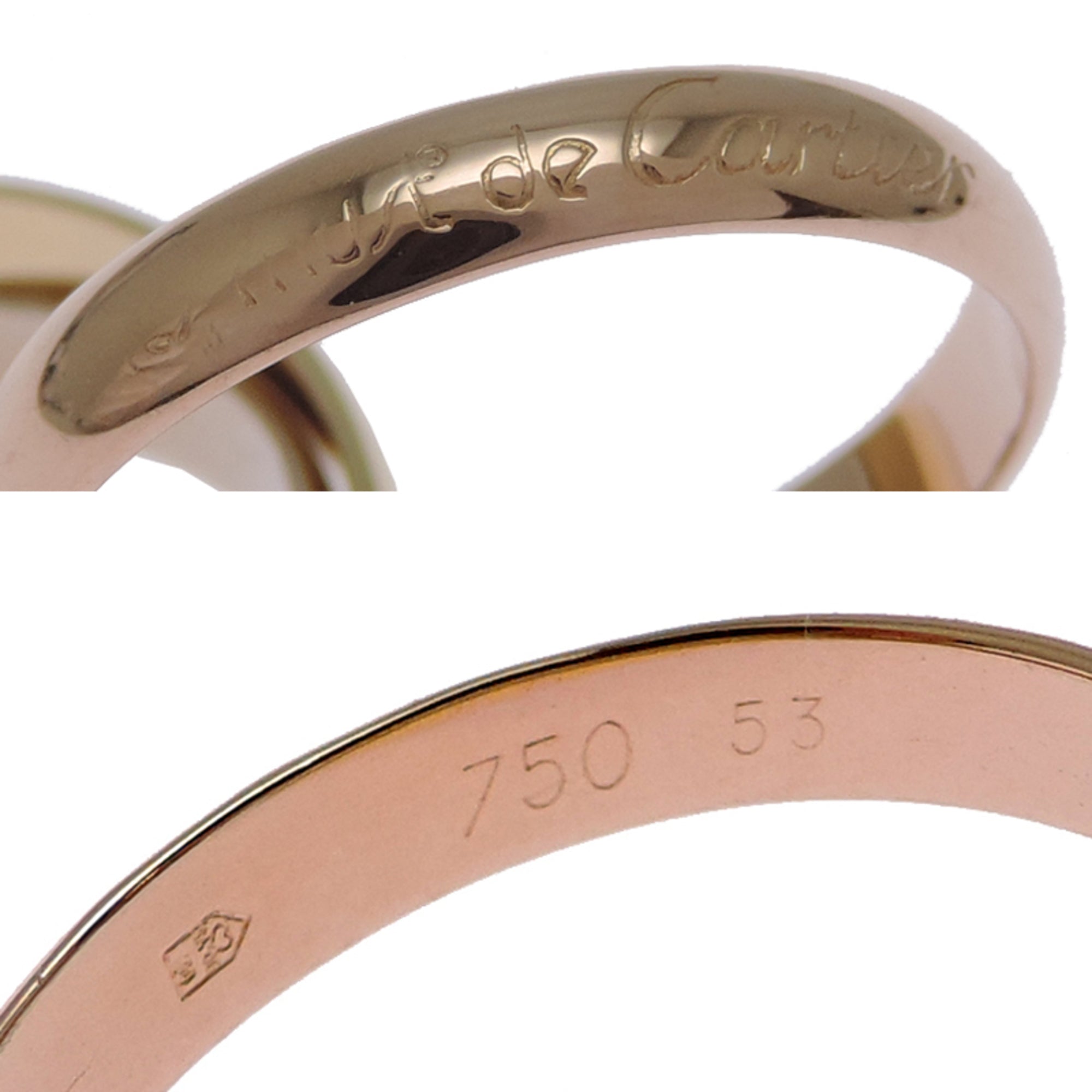 Cartier Gold Silver Pink Yellow Gold (18K) Pink Gold (18K) White Gold (18K) Band Ring (Pre-Owned)