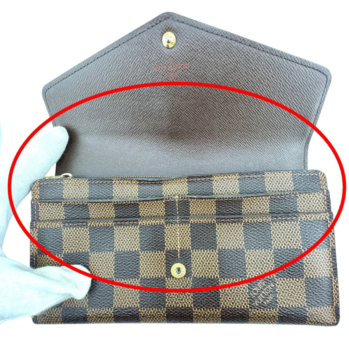 Louis Vuitton Brown Damier Canvas Long Wallet (Tri-Fold) (Pre-Owned)