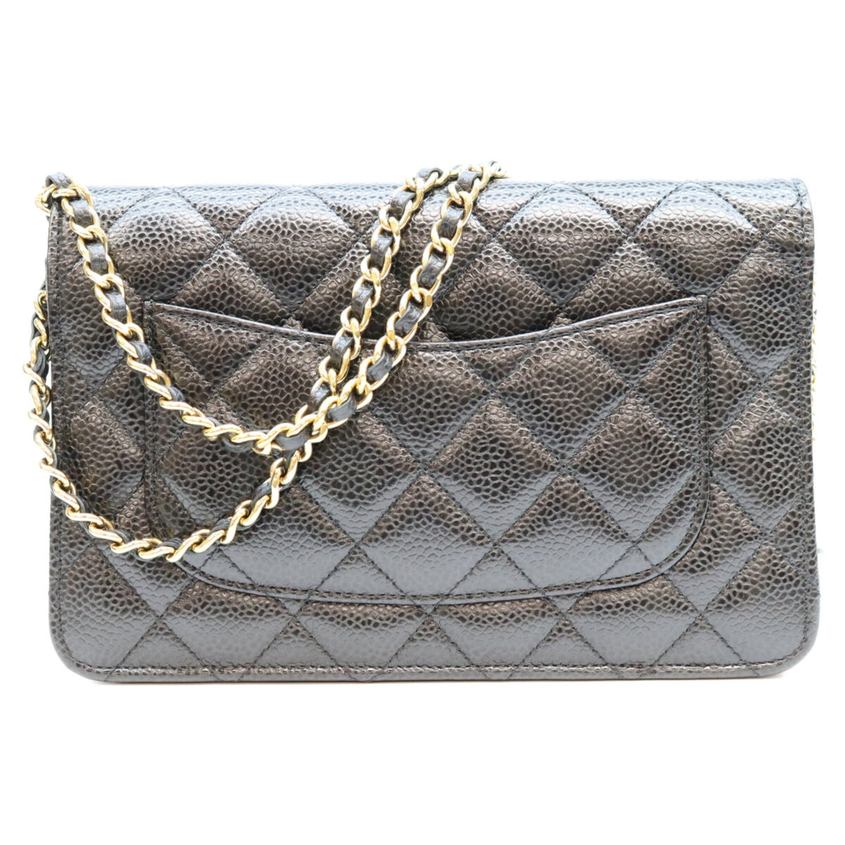 Chanel Black Grained Calfskin Shoulder Bag (Pre-Owned)