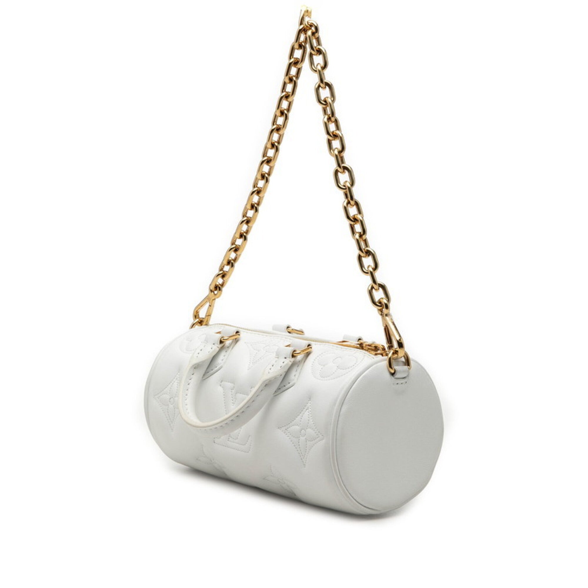 Louis Vuitton White Leather Handbag Shoulder Bag (Pre-Owned)