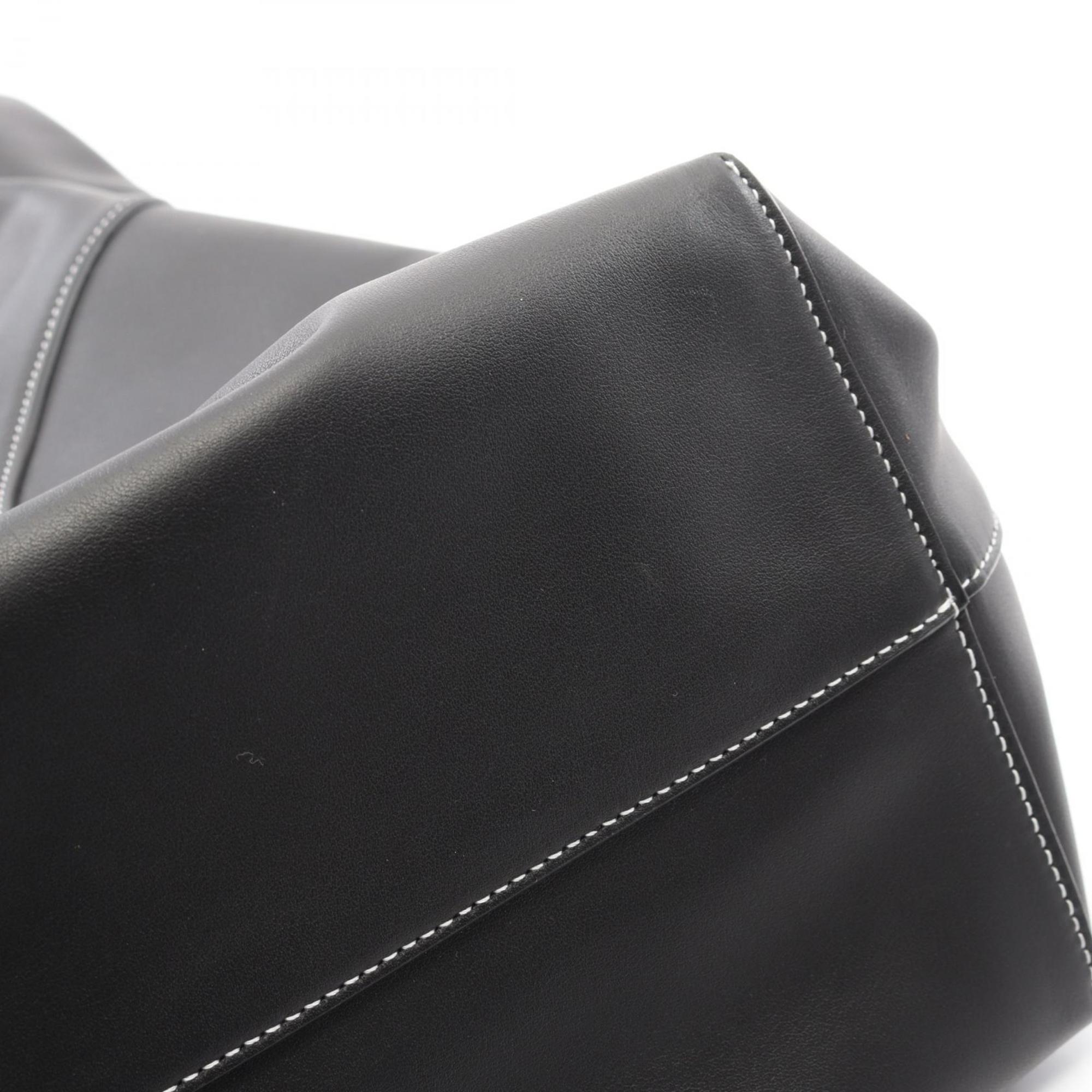 Salvatore Ferragamo Black Leather Handbag Pouch Tote Bag (Pre-Owned)