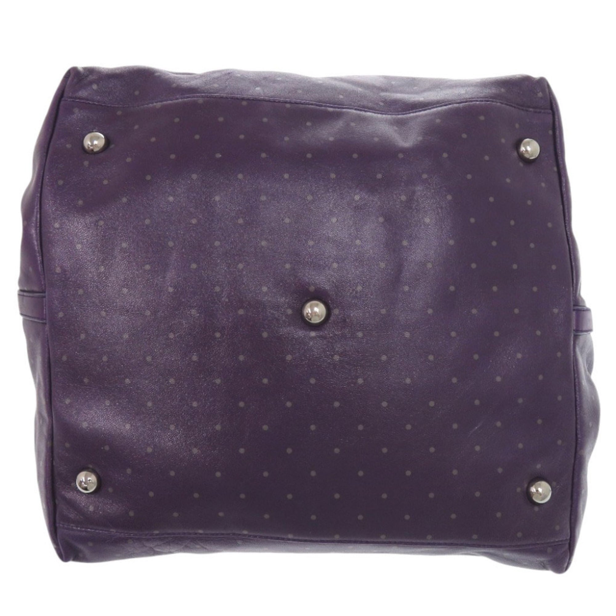 Loewe Purple Leather Handbag Tote Bag (Pre-Owned)