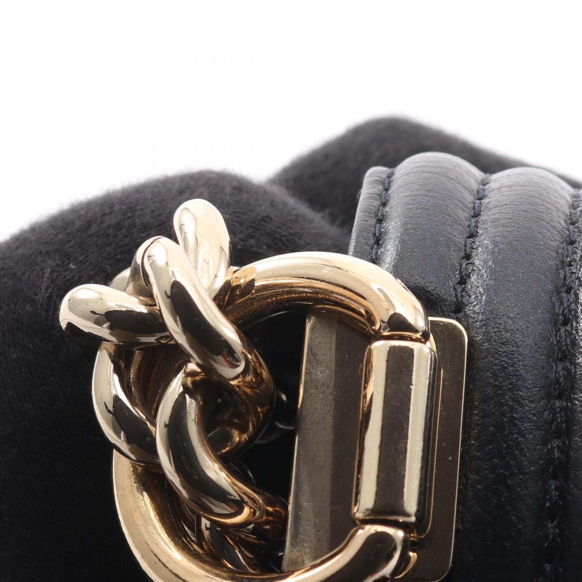 Chanel Navy Leather Shoulder Bag (Pre-Owned)
