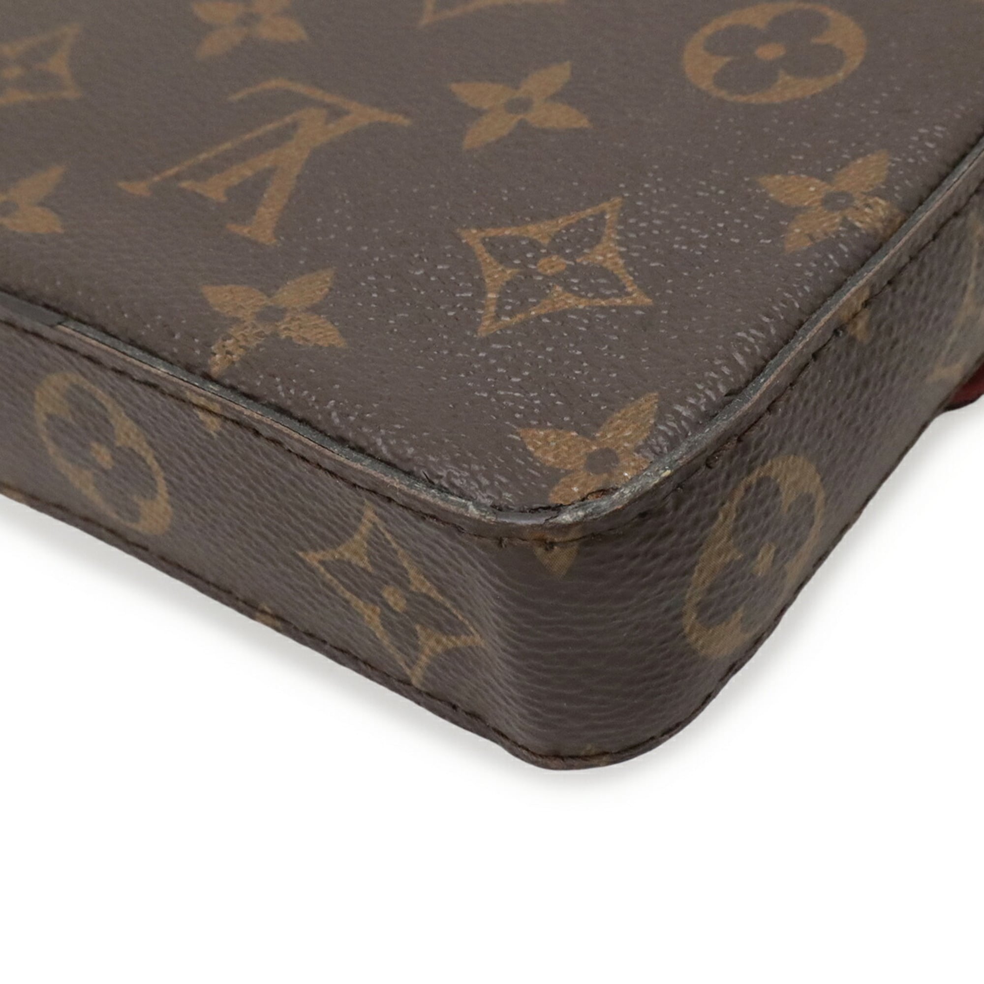 Louis Vuitton Fuchsia Monogram Canvas Clutch Bag Pochette Shoulder Bag (Pre-Owned)