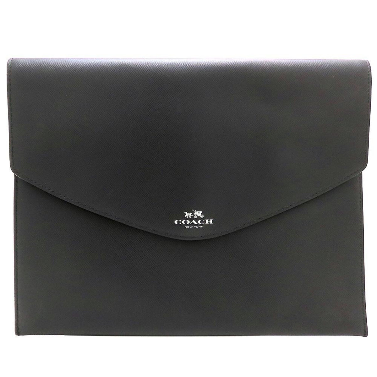 Coach Black Leather Clutch Bag (Pre-Owned)